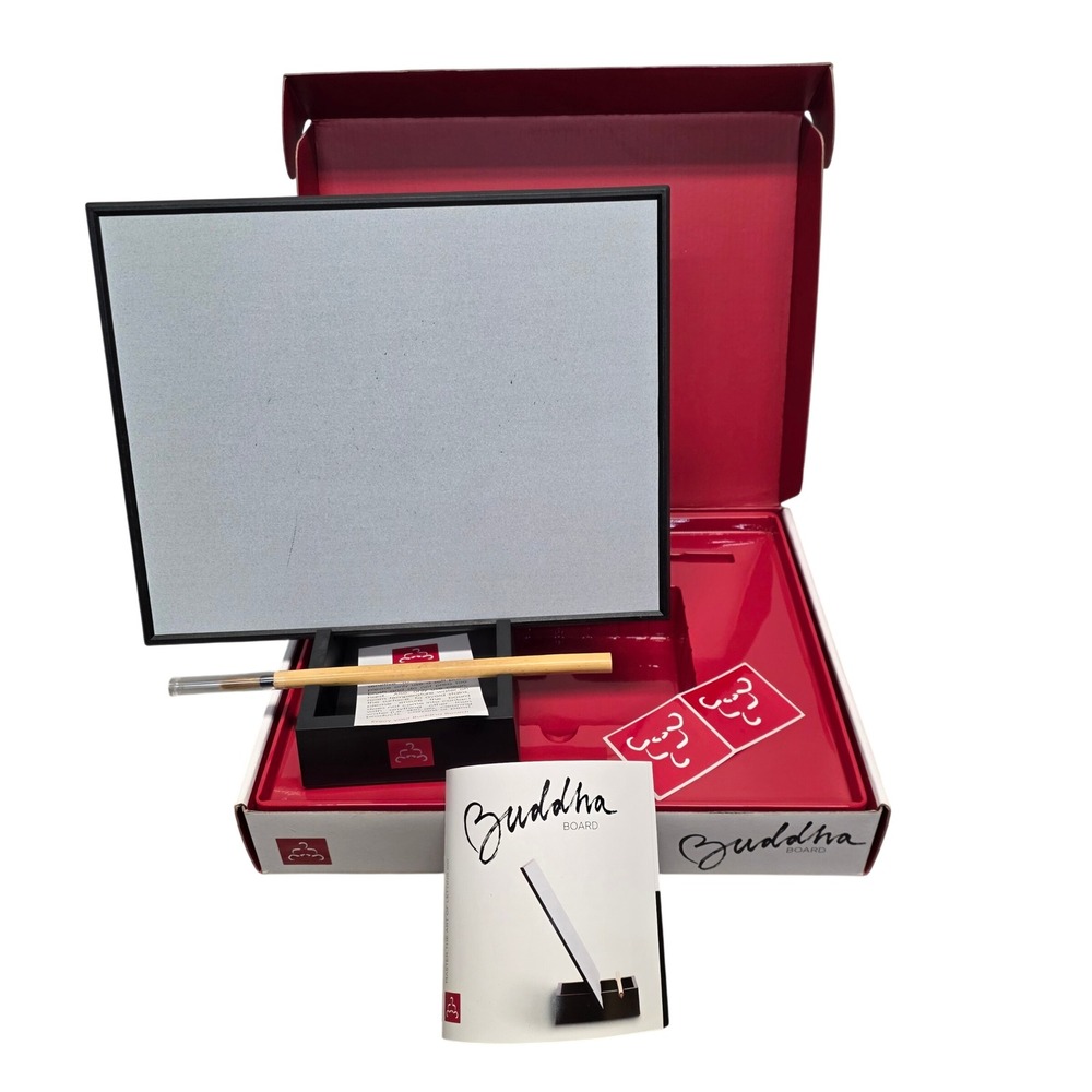 Buddha Board Master the Art of Letting Go Water Painting Zen Set Black Stand
